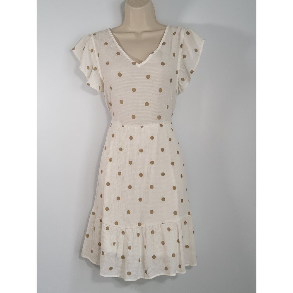Altar’d State Polka Dot Mini Dress Boho Ruffle Hem